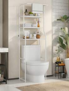 1pc Bathroom Over Toilet Storage Rack, Multi-Tier Floor Standing Bathroom Organizer Shelf, Toiletry Holder, No Drilling Required, Home Bathroom Storage Rack - Multicolor - View 3