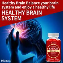 Suplemento de aceite de krill antártico (con omega-3, EPA y DHA) que favorece la salud ósea y cerebral (120 cápsulas blandas) - 1 botella - Ver 5