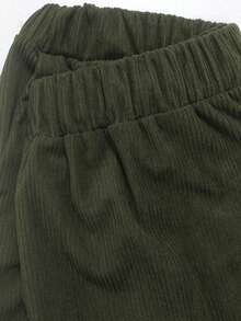 Plus Size Women Elegant Solid Color Pocket Long Sleeve College Holiday Office Spring Autumn 2-Piece Set Comfortable Casual Spring Outfit Women Vacation Outfits Women Autumn Outfit For Women Back To School Clothes. - Dark Green - View 11