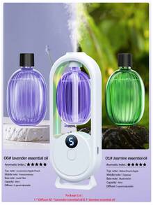 Smart Essential Oil Diffuser, 5 Adjustable Mist Modes With Digital Display, Wall/Desk Mount, Includes 5x40ml Large Refill Oils (Christmas Gift, Home Fragrance) - 白色 - 查看 21