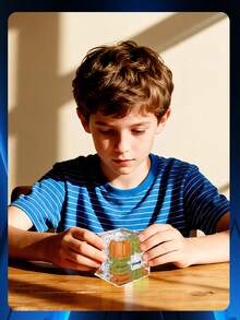 益智迷宫立方体，大型3D迷宫立方体 - 益智解谜玩具，三维魔方益智球减压玩具，酷炫感官玩具，适合多动症成人教育（1个） - 彩色 - 查看 8