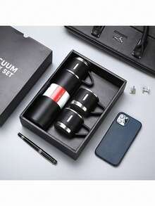 Stainless Steel Vacuum Flask Gift Set Business Style Bottle Outdoor Travel Insulation Cup Couple Office Drinkware