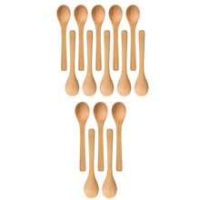 30 件迷你木勺小勺子餐勺木制冰淇淋甜点小勺蜂蜜茶匙用于调味油咖啡勺茶糖（浅棕色），学校用品 - 棕色 - 查看 14