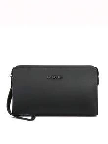 gorchis New Fashion Men's Clutch Bag With Password Lock, Anti-Theft Large Capacity Handbag, Long Wallet, PU Leather, Black, Men's Bag With Multiple Compartments, Business & Casual