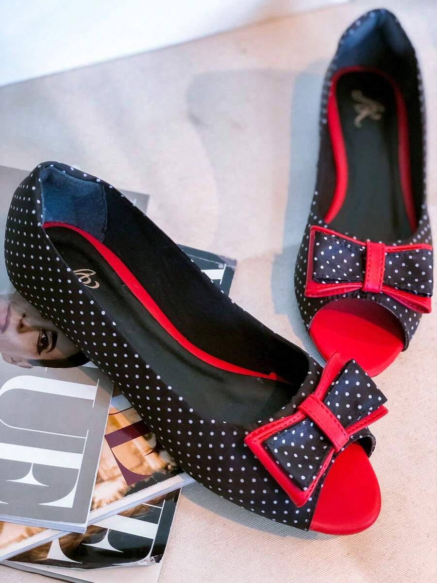 Women Flats - Tela de lunares pequeños - Ver 1
