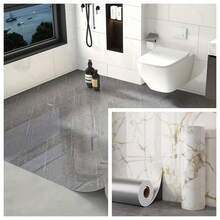 One Roll, Thick Large Roll, 15.7 Inches X 118.1 Inches, Self-Adhesive Modern Marble Pattern Floor Tile Sticker, 3mm Thickness, Peel-And-Stick, Removable Adhesive, Suitable For Kitchen Backsplashes, Bathroom, Shower Floor Renovation, Peel-And-Stick Tiles, Shower Room Decoration, Geometric Design, Modern Decor, Durable Adhesive, Easy To Install, Home Renovation Film, Adhesive Tile Roll, Apartment Renters, Interior Designers - 金色 - 查看 2