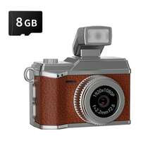Retro Pocket Mini Camera With Leather Finish - 1080P HD, Vintage Candy - Sized Design With Leather Finish, Tiny Pocket Size Photo Video Cameras With 8GB Card One, 180mAH - Click Shooting With Flash Sound, Built - In Color Filters, Upgraded Selfie Lens, Multi - Functional For Photo/Video/Audio