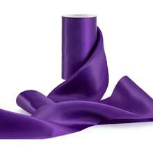 Purple Satin Ribbon 4" Wide Double Faced Satin Ribbon Large Solid Fabric Ribbon Ideal For Gift Wrapping Flouquets Chair Sashs Bows Making Wedding Party Dr Sewing Craft-10 Yards,25026539 - 紫色 - 查看 1