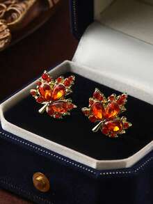 A Pair Of Elegant Retro Butterfly Glass Bead Earrings With Gold-Plated Zinc Alloy Pendant Earrings Suitable For Women's Spring Festival Jewelry, Suitable For Party And Celebration Accessories Matching - 彩色 - 查看 10