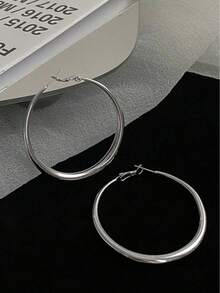 1 Pair Elegant Simple Style Geometric Stud Earrings Alloy Gold Plated Jewelry For Women Daily Wear - Silver - View 3