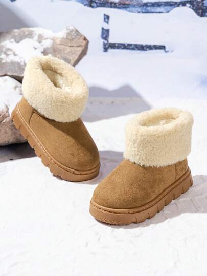 1 Paar Kinder Schneestiefel, thermisch gefüttert, warm und weich, geeignet für Jungen und Mädchen als Outdoor Freizeitbekleidung im Winter