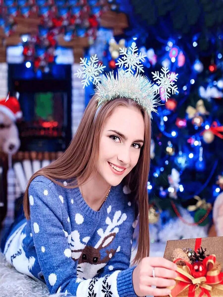 1 Peça Tiara com Lantejoulas de Floco de Neve Branco, Acessório de Fantasia para Festa de Natal, 3 Decorações de Floco de Neve Adoráveis, Melhor Escolha para Natal e Presentes, Viagem, Acessórios de Cabelo, Enfeites para Meias de Natal para Mulheres, Presentes de Natal, Enfeites para Meias de Natal, Presente, Presente de Natal, Enfeites para Meias de Natal para Adultos, Enfeites para Meias de Natal para Adultos, Acessórios de Cabelo, Enfeite para Meia de Natal, Acessórios de Cabelo de Natal para Maioridade, Ideias de Presente para Mulheres, Enfeites de Beleza para Meias de Natal, Natal