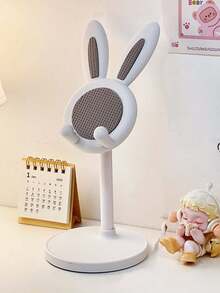 5/2/1个可爱卡通兔子可调节可折叠ABS塑料白色扁平手机/平板电脑支架，适用于婚礼、生日、家居装饰、房间装饰、办公室装饰、返校季，兼容、安卓手机，是生日、送给家人、朋友的绝佳礼物，在家解放双手