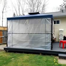 1pc High Strength Transparent Waterproof Tarpaulin - PE Outdoor Cover, With Eyelets, Ropes And Straps, UV-Resistant, Windproof, Rainproof - Suitable For Yard, Pool Fence, Greenhouse, Camping, Construction Site - Clear Visibility, Quick-Drying Design, Reinforced Edges, Tear-Resistant Fabric, Home Decor