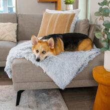 Best Friends By Sheri Calming Shag Dog Blanket Ultra Soft Faux Fur Pet Throw Anxiety-Relief Lightweight Warm Bed Cover For Dogs And Cats Machine Washable Frost Gray 30" X 40" - Sương giá - Xem 7