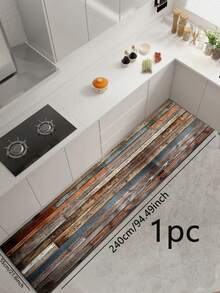 1 pièce Tapis de cuisine en gel de silice avec motif de grain de bois vintage. La conception de couleur et de texture simule l'effet de vieilles planches de bois, avec un style rétro et rustique, qui peut ajouter une atmosphère naturelle et vieillie à l'espace, couramment utilisé dans la création de styles de décoration de ferme, industriels et autres. Tapis de cuisine de luxe et , résistant à la fatigue et amortissant. Tapis de cuisine