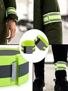 2PCS High Visibility Reflective Bands For Wrist Arm Ankle Leg Adjustable Elastic Reflective Gear For Night Walking Cycling Running Jogging - Multicolor - View 4