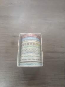 10pcs Water-Themed Decorative Washi Tape, 10 Different Cute Pattern Designs, 5mm X 2mm/380mm, Perfect For Scrapbooking, Planner, Journaling And Craft Projects - Round - View 7