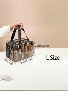 Storage Bag Makeup Travel Bag Make Up Brush Bag Toiletry Bag Transparent Makeup Bag Made Of PVC Material, Hand-Held Toiletry Bag, Cosmetic Storage Bag, Beach Bag, Essential For Traveling Makeup Travel Toiletry Organizer Clear Essentials Gifts Storage Zipper Accessories Nail