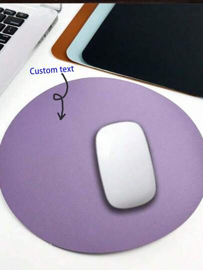 1 pieza Alfombrilla de ratón de PU personalizada, forma cuadrada/redonda, multicolor, resistente a la suciedad, alfombrilla de ratón personalizable