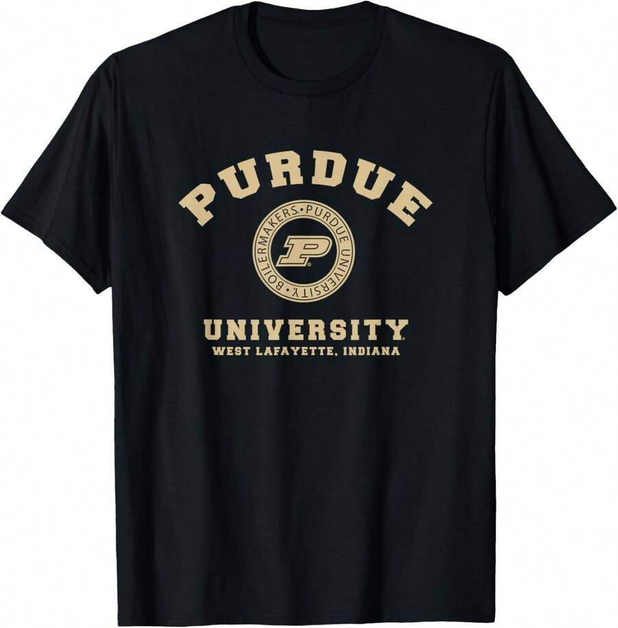 Purdue University Boilermakers Circle Logo T-Shirt - 黑色 - 查看 1