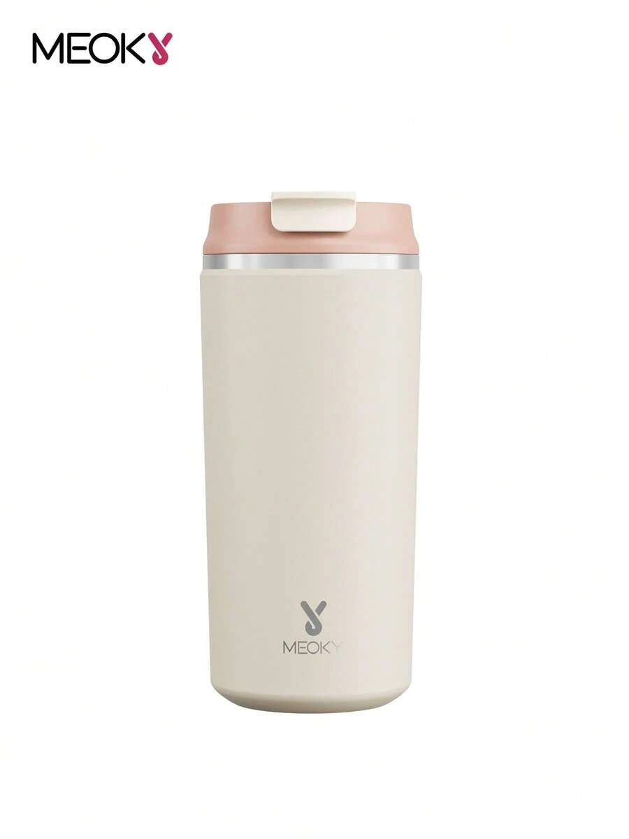Meoky Cốc cà phê du lịch bằng thép không gỉ hai lớp 12oz có nắp đậy kín - Cốc cà phê chân không cách nhiệt, Cốc di động trên ô tô, Giữ đồ uống nóng và lạnh cho học sinh, văn phòng, hoạt động ngoài trời và trở lại trường học - Hồng - Xem 1