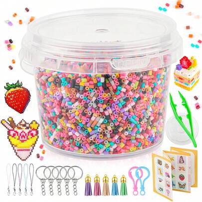 5000pcs/18000pcs 2.6mm Fuse Bead Craft Kit With Accessories, DIY Mosaic Puzzle Board