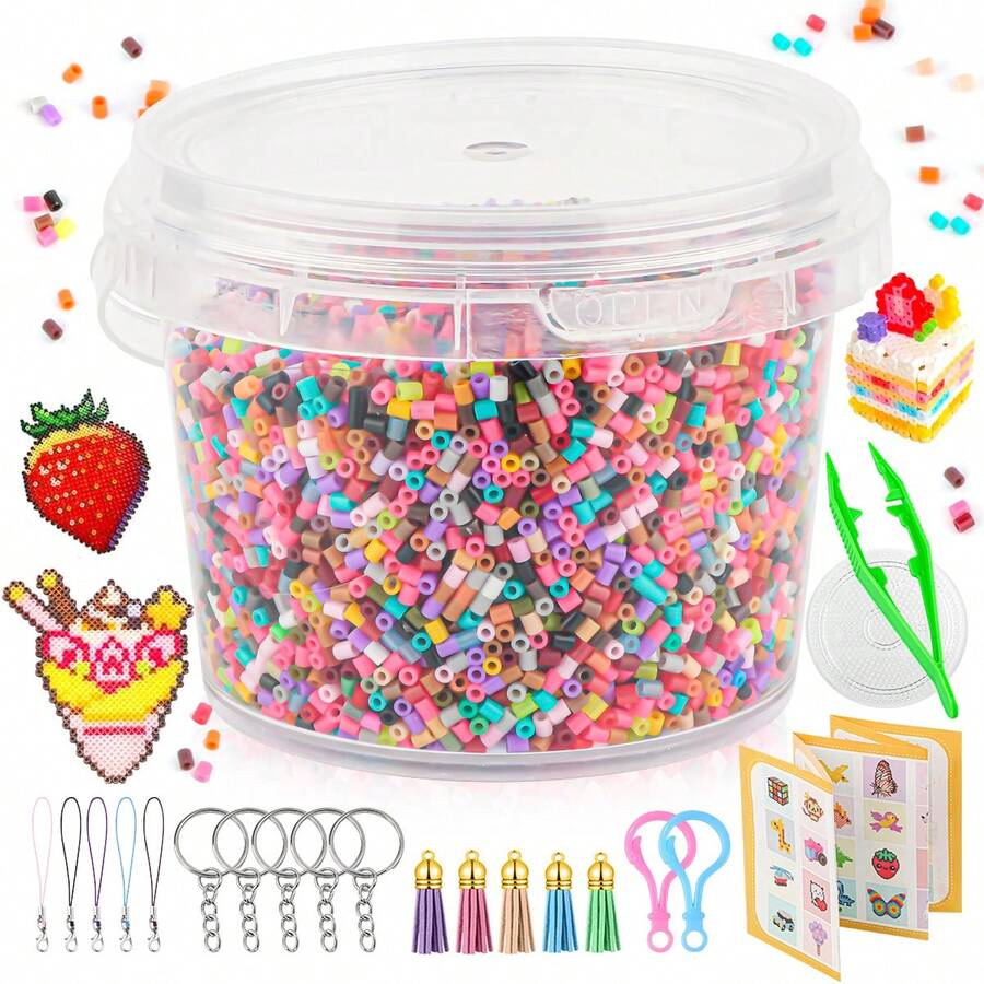 5000pcs/18000pcs 2.6mm Fuse Bead Craft Kit With Accessories, DIY Mosaic Puzzle Board - Beans Style 1 - View 1