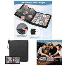 TCG Card Binder 480 Pockets, 12 Pockets Card Binder, Side Loading Trading Card Binder, Collectible Card Albums MTG, TCG, Sports, Game Cards - 黑色 - 查看 1