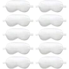 10 Pack Sleep MaskSilk Eye Mask For Night Sleeping Office Travel Party Games Suitablefor Men Women White - White - View 1
