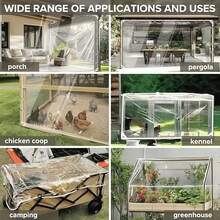 1pc High Strength Transparent Waterproof Tarpaulin - PE Outdoor Cover, With Eyelets, Ropes And Straps, UV-Resistant, Windproof, Rainproof - Suitable For Yard, Pool Fence, Greenhouse, Camping, Construction Site - Clear Visibility, Quick-Drying Design, Reinforced Edges, Tear-Resistant Fabric, Home Decor