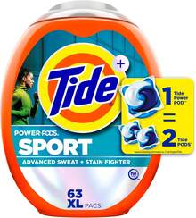 Tide Power PODS Laundry Detergent Soap Pacs With Febreze Sport, 63 Count, Laundry Pods With Febreze Freshness And Sport Odor Defense (133), New Year Cleaning Essentials, Seasonal Laundry Supplies - Orange - View 9