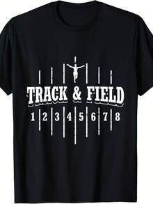 Funny Track And Field Design Runner Numbers T-Shirt - Style 20 - View 1