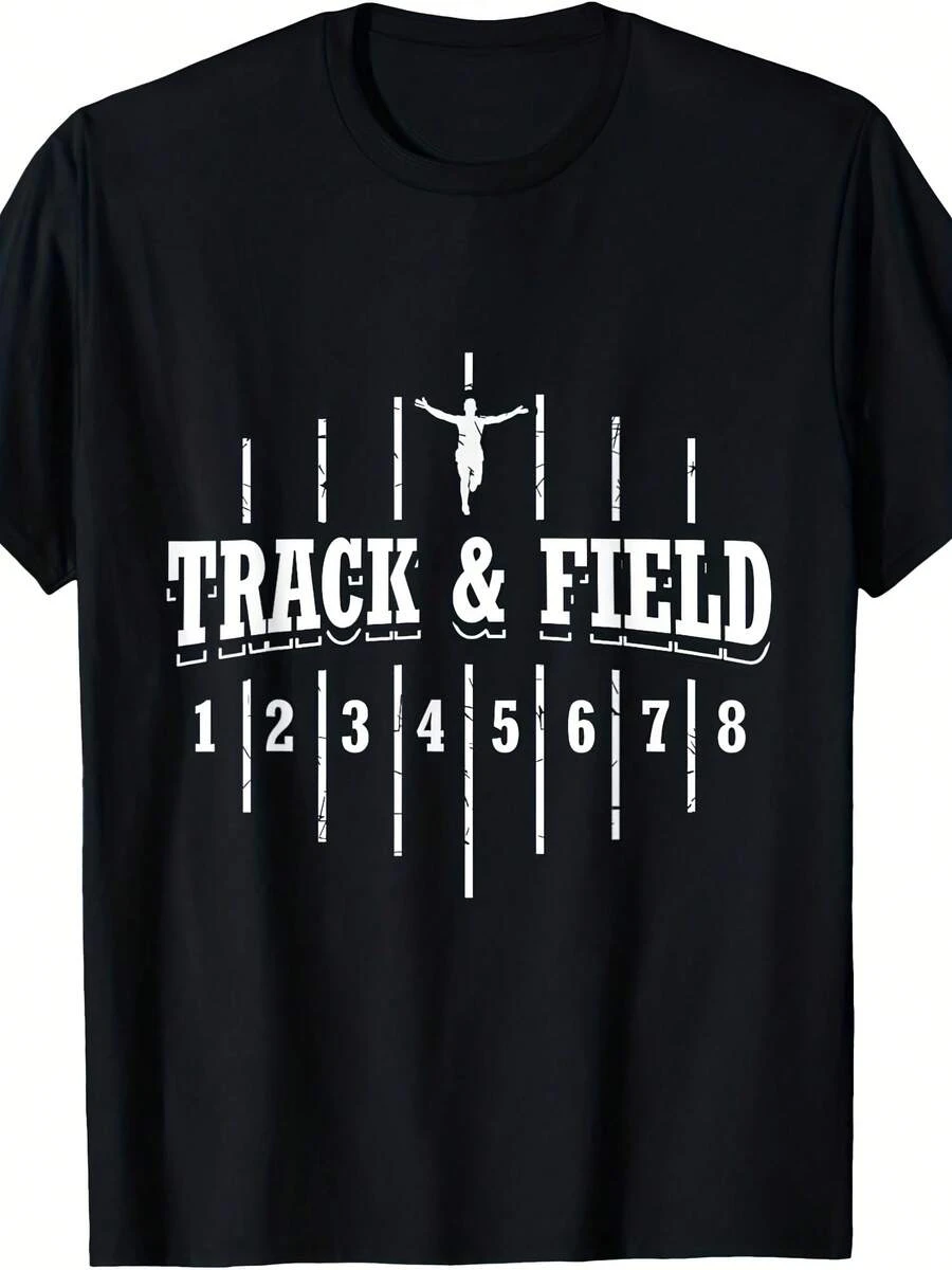 Funny Track And Field Design Runner Numbers T-Shirt - Style 20 - View 1