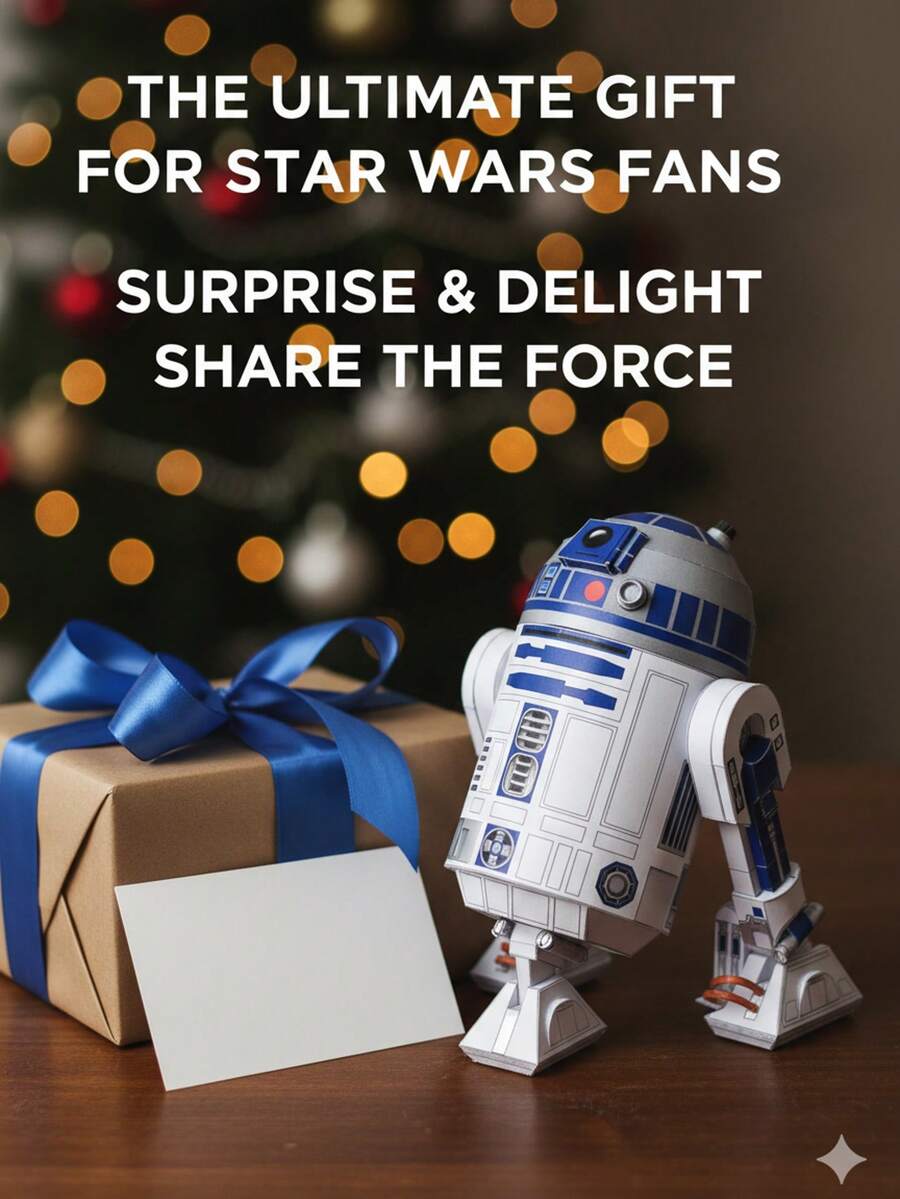 Star Wars R2-D2 Robot Paper Model, DIY 3D Paper Craft, Handmade, Christmas Gift, Desktop Decor