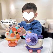 Cute Snail Shaped Baby High Chair Suction Cup Toy, With Rotating Function, Suitable For Babies Over 6 Months, Multi-Functional, Can Be Disassembled Into Small Car, Suction Cup And Fingertip Spinner, Can Be Used As Baby Window Rotation Toy, Snail Shaped Baby Bath Toy, Sensory Education Toy, Newborn Gift