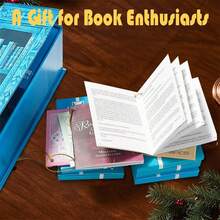 Mini-Buch-Adventskalender 2025, Mini-Buch-Adventskalender 2025, Adventskalender mit 24 Geschenken, Weihnachtsbuch-Countdown-Kalender für Buchliebhaber, Weihnachtsdeko - Blau - Übersicht 2
