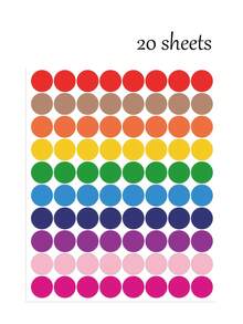 800pcs 1/2 Inch Round Color Coded Labels, 10 Assorted Colors, For Home, Office, Classroom,School Supplies,Back To School - Multicolor - View 13