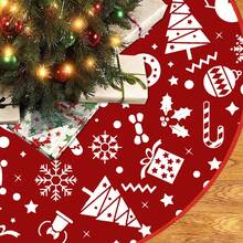 1PCS Cloth Christmas Tree Skirt Classic Graphic Print Tree Skirt Holiday Tree Mat For Home Decoration - Multicolor - View 4