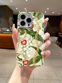 1个全新个性化链条树叶图案防震防滑软透明TPU+PC混合材质全包边时尚手机壳，兼容 17/ 17 Air/ 17 Pro/ 17 Pro Max/ 16/ 16 Plus/ 16 Pro/ 16 Pro Max/ 16e - 彩色 - 查看 2