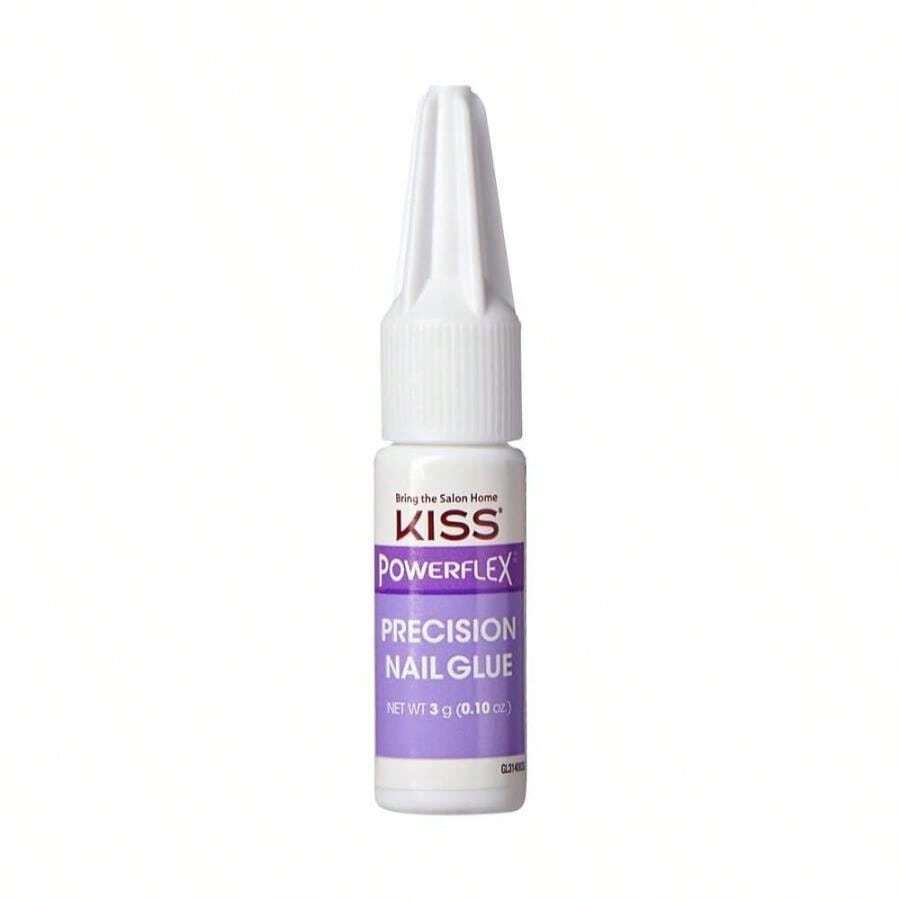 KISS PowerFlex Precision Nail Glue - Fast Drying Adhesive For Glue-On Nails &Amp; Repairs With Precision Tip Nozzle, Ideal For Tips &Amp; Wraps, Net Wt 010 Oz (3g) - 杏色 - 查看 1