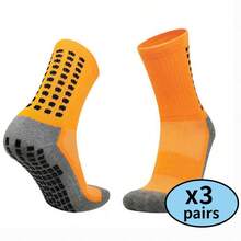 3 Pairs/Set Football Socks, Moisture-Wicking Terry Sole Sports Socks For Outdoor, Basketball, Running