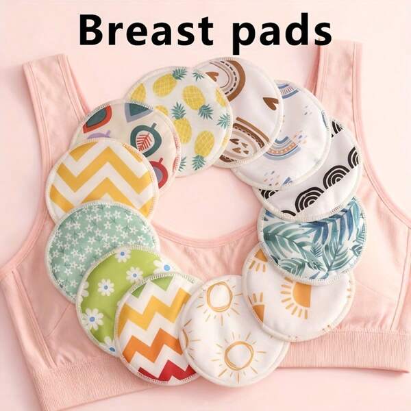 Reusable Nursing Pads Washable Breast Pads For Leaking Milk - Super Absorbent Nursing Pads Nursing Nipple Pads (Large 4.7")(Random Color)