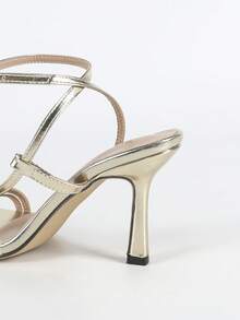 Women's Elegant Gold High Heel Sandals, Summer - Gold - View 10