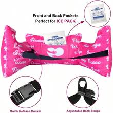 Almohada para mastectoma u2013 Almohada postoperatoria, regalo para mujeres despus de la ciruga, almohada para reduccin de senos, masectoma, recuperacin de pacientes, proteccin del cinturn de - Flor rosa + 38"x 9"x 5" - Ver 7