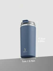 12盎司双层不锈钢旅行咖啡杯带密封盖 - 隔热真空咖啡杯，便携式车载杯，为学生、办公室、户外活动和返校提供冷热饮品保温 - 藍色 - 查看 6