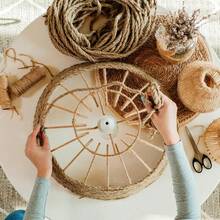 Naler Cuerda de cáñamo 25 6 mm,% Yute Natural, 4 Capas de Cuerda Gruesa para Barcos, Barras de arañar de Animales, Manualidades, Embalaje de Regalo, jardinería y floristería - 1 - Ver 4