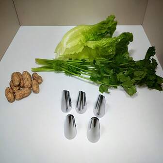 Instrument anti-tăiere din oțel inoxidabil cu 5 bucăți, gadget de bucătărie multifuncțional, curățător de legume, protecție pentru degete, folosit pentru protecție împotriva tăierii, protecție pentru degete, protecție pentru unghii, armură anti-tăiere pentru mâini