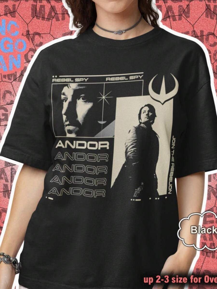 Vintage Star Wars Andor Season 2 Shirt, Cassian Andor T-Shirt, Kino Loy Shirt, Star Wars Sweatshirt, - 黑色 - 查看 1