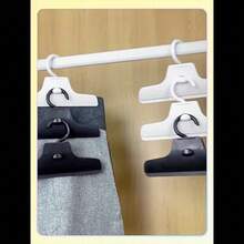 Stackable Crease-Free Pants Clips - Foldable Wrinkle-Resistant Plastic Hangers, Ergonomic Design, Space-Saving Wardrobe Storage, Wrinkle-Free Garment Protection, High-Quality Clothes Hangers, Smooth Surface, Suitable For Space-Saving Users, Clothing Fixation Clips - Multicolor - View 4